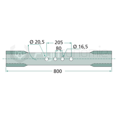 Couteau droit pour faucheur 800mm FISCHER adaptable 