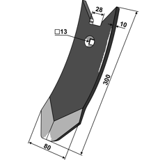 Scharspitze - Delta Flex Grubberschare 300x80 mm Kongskilde Nachbau 101IND801