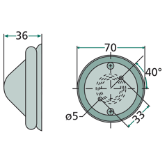 Feu de position ronde HELLA 70 x 36 mm adaptable