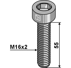 Boulon 6 pans M16 x 2 x 55 mm pour herse rotative DUTZI adaptable