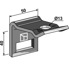 Halter für Zinken 32x10 - 50x30 - Bohrung 13 - 0.280 kg