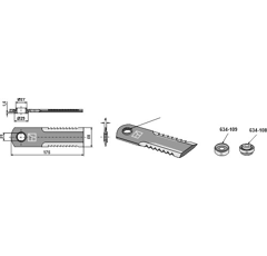 Cuchillo dentado para CLAAS 7558750 adaptable- BlackSteel©