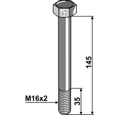 Boulon M16x2 x 145 pour broyeur adaptable - Blacksteel©