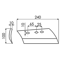Soc de rasette gauche pour charrue KUHN 631107 origine