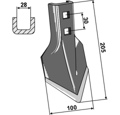 Soc Lilla-Harrie 205 mm pour cultivateur adaptable