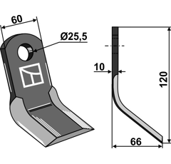 Couteau-Y pour broyeur 120x60mm FALC adaptable - Blacksteel©