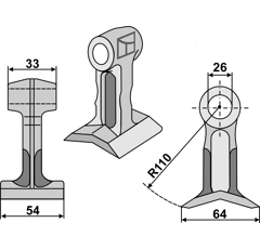 Marteau pour broyeur KUHN A5408160 adaptable - Blacksteel©