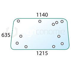 Vitre arrière pour machine agricole LANDINI 3550333M1 adaptable