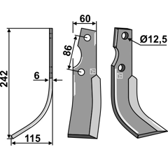 Cuchilla izquierda para KUHN 51503200 adaptable - Blacksteel©