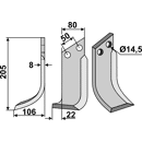 Fräsmesser Links 205 x 80 Meritano Nachbau
