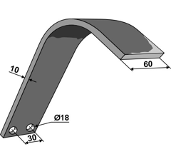 Renfort double spire 60 mm pour déchaumeur HANKMO 97213163 adaptable