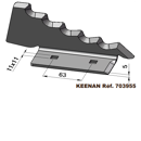 Couteau droite pour mélangeuse KEENAN 703955 adaptable