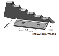 Couteau droite pour mélangeuse KEENAN 703955 adaptable