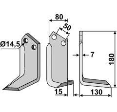 Fräsmesser Rechts 180 x 80 Sicma Nachbau
