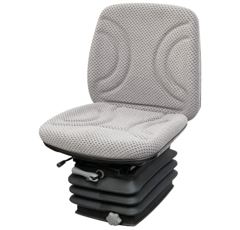 Siège complet en tissu gris à suspension mécanique 680 mm adaptable