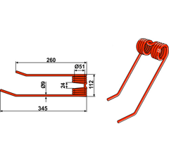 Federzinken links für Wender JF-STOLL 1433-0201 Nachbau  