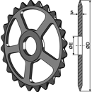 Roue étoile Ø 520 mm pour rouleau QUIVOGNE RFT53751 adaptable - BlackSteel©