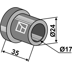 Entretoise 35x17 pour broyeur NOREMAT adaptable - Blacksteel©