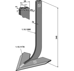 Stiel mit Schar 100mm - 405610 / 41820188 | Steketee - Nachbau