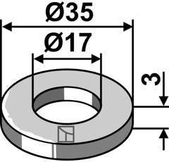 Rondelle 35x3x17 pour broyeur KVERNELAND adaptable - Blacksteel©