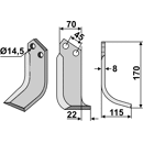 Fräsmesser Rechts 170 x 70 Maletti Nachbau