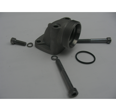 Winkel-Schraubflansch 90°   AG 52x2Lochkreis 55mm, max. Betriebsdruck 100 barO-Ring 32x2.5,  WF55CEL42