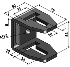 Bride serrage EINBÖCK 6350-0150 adaptable BlackSteel©