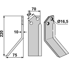 Fräsmesser Links 220 x 70 Badalini Nachbau