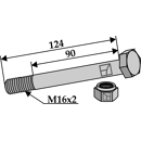 Schraube M16x2 x 124 für Mulcher Nachbau  