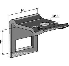 Halter Zinken Ø 13 - 72 mm Nachbau  