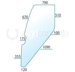 Türscheibe rechts/links für Landmaschine FIAT 5154934 Nachbau