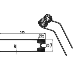 Diente de henificación para DEUTZ-FAHR VF16644563.86 adaptable - BlackSteel©