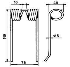 Heuwenderzinken CLAAS 821421 GW119S - Nachbau