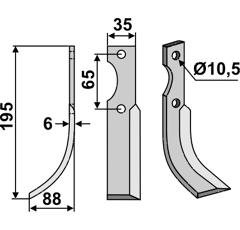 Fräsmesser Links 195 x 35 Ferrari Nachbau