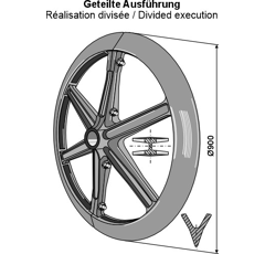Roue packer Ø 900 mm 40° pour rouleau adaptable - BlackSteel©