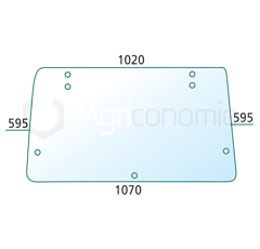 Heckscheibe f. Landmaschine FIAT - FORD 5121385 - Nachbau