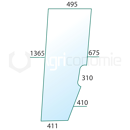 Vitre de porte pour machines agricoles SAME 0.9231.212.0 adaptable