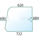 Vitre latérale D/G pour machine agricole RENAULT 7701350715 adaptable