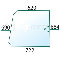 Vitre latérale D/G pour machine agricole RENAULT 7701350715 adaptable