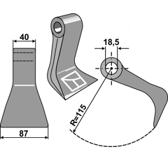 Marteau pour broyeur F.A.E. 111023000 adaptable - Blacksteel©