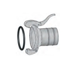 Raccord cannelé galva ANFOR Ø 120 mm - 2 crochets - femelle