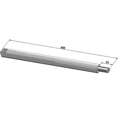 Welle 400 x 30 x 30 mm Nachbau