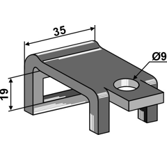 Bride de fixation pour dent 35 x 12 mm adaptable