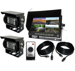 Rückfahrkamera Quad 7" Farbe + 2 Kameras 120°1"