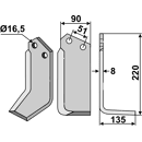 Fräsmesser Rechts 220 x 90  Nachbau