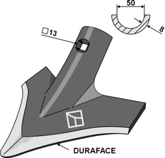 Soc triangulaire Duraface 240 mm pour cultivateur VÄDERSTAD adaptable