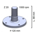 Arbre de prise de force 88 mm pour machine agricole JOHN DEERE R119592 - R101247 adaptable