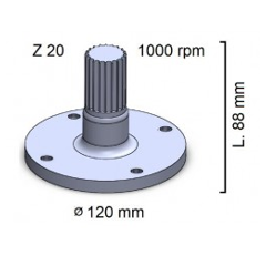 Arbre de prise de force 88 mm pour machine agricole JOHN DEERE R119592 - R101247 adaptable