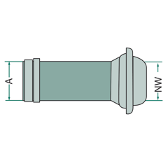 Raccord mâle entrée Ø 125 mm sortie Ø 120 mm embout adaptable