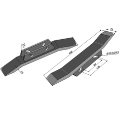 Scharspitze 450 mm für Grubber MASCHIO R17820681R - Nachbau